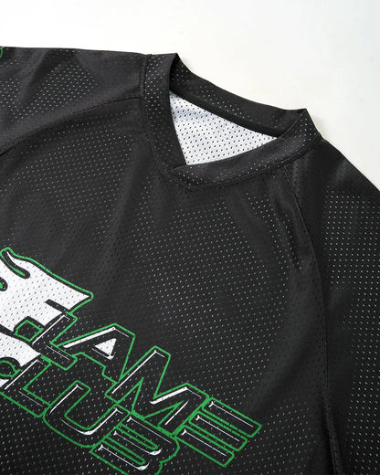 Flame Print Mesh Tees | LCDEGO Streetwear