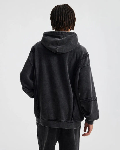 Acid Wash Oversized Zip Up Hoodies | LCDEGO Streetwear