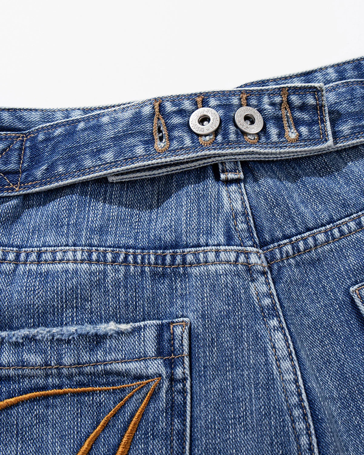 Cinch Back Distressed Denim Jorts | LCDEGO Streetwear