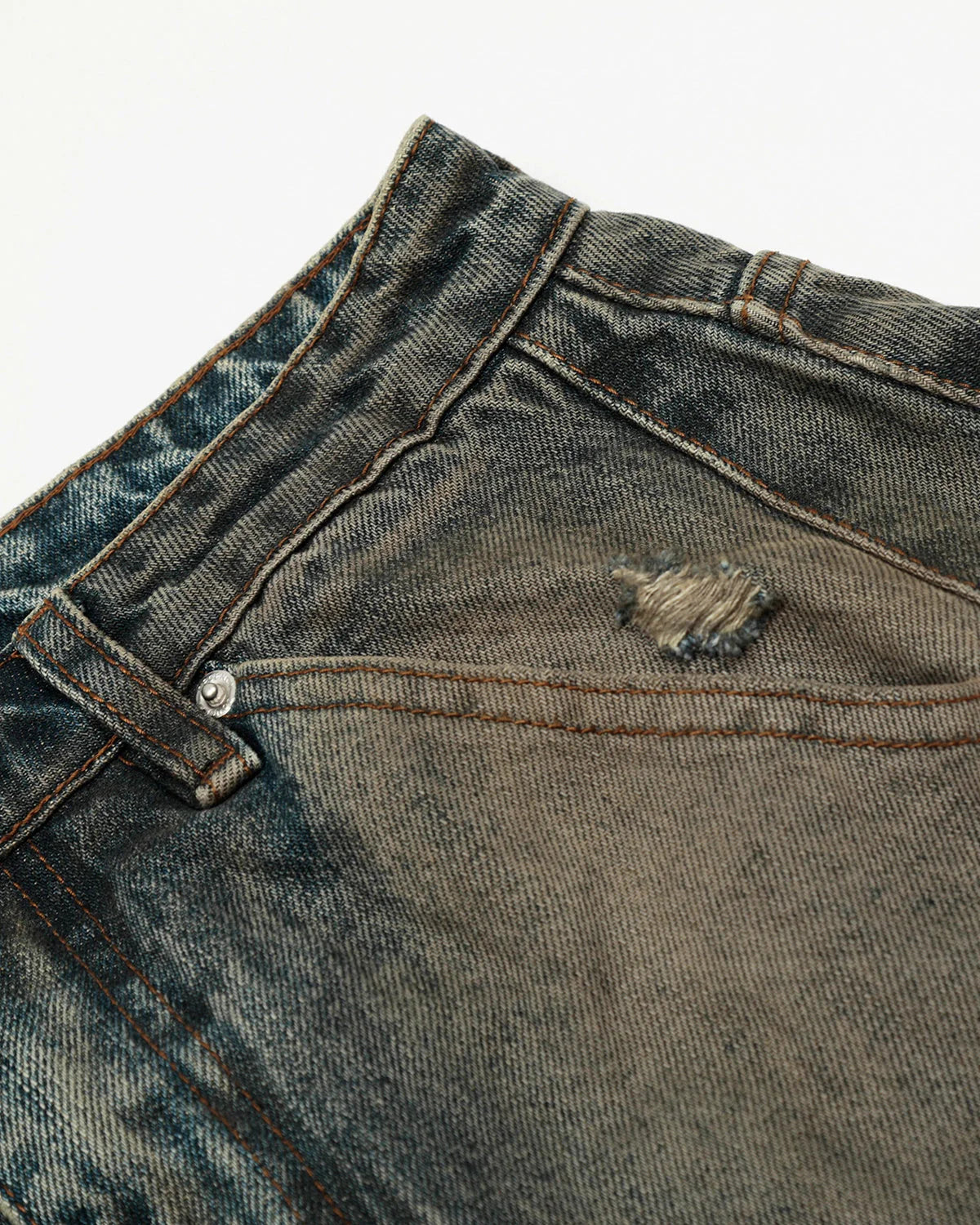 Dirty Ripped Barrel Jeans | LCDEGO Streetwear