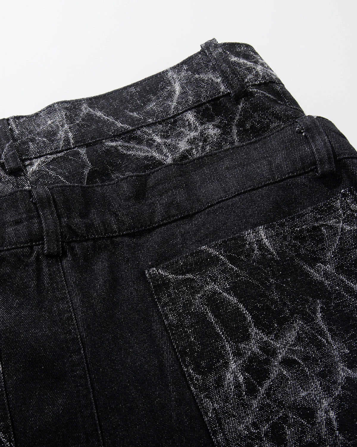 Layered Double Waist Patchwork Baggy Jeans | LCDEGO Streetwear