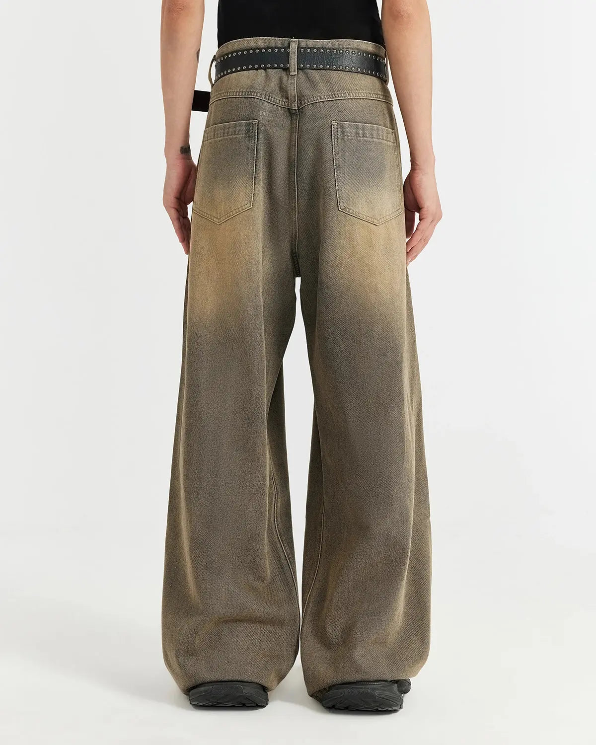 Brown Acid Wash Baggy Jeans | LCDEGO Streetwear