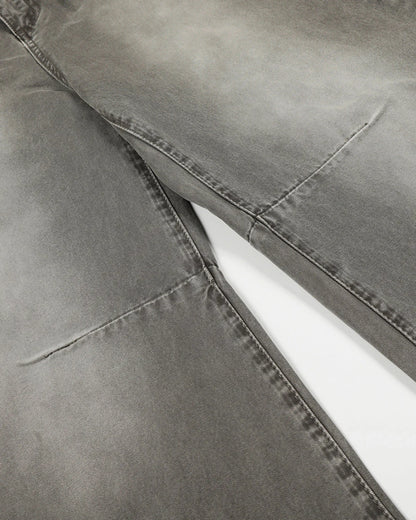 Grey Distressed Baggy Denim Pants | LCDEGO Streetwear