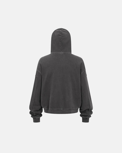 Acid Wash Stitching Zip Up Hoodies | LCDEGO Streetwear