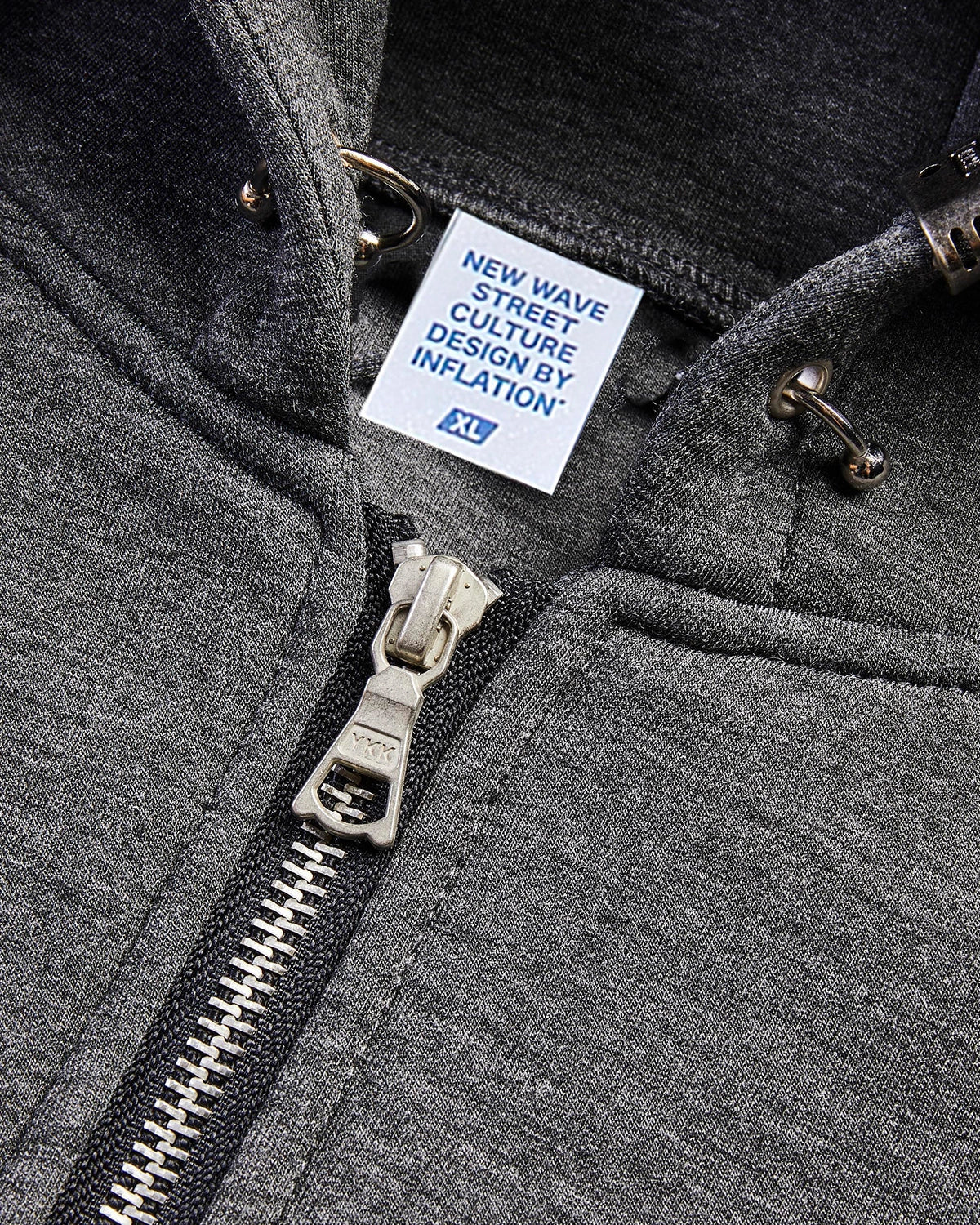 LCDEGO Grey Boxy Zip Up Hoodies