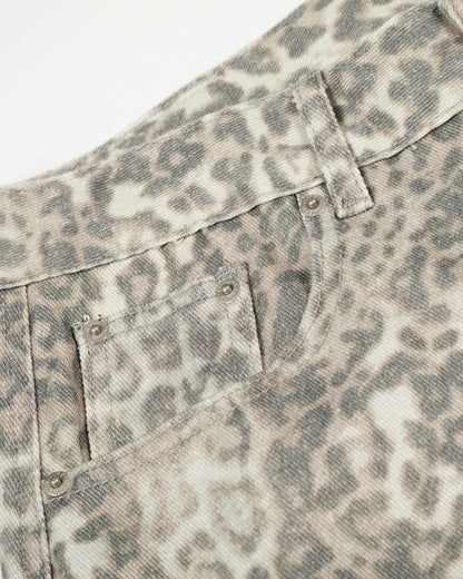 Leopard Pattern Cargo Barrel Pants | LCDEGO Streetwear