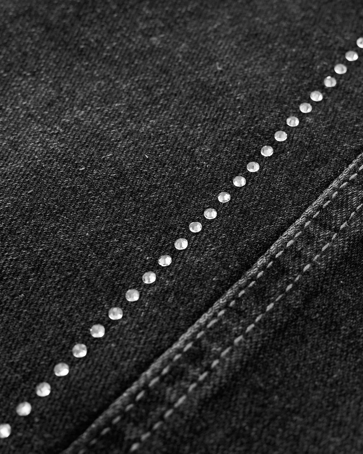 Rhinestone Stitching Barrel Jeans | LCDEGO Streetwear