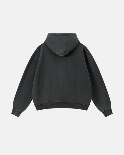 Vintage Washed Fleece Boxy Zip Hoodie | LCDEGO Streetwear