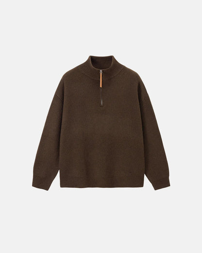 Quarter Zip Up Mock Neck Sweaters | LCDEGO Streetwear