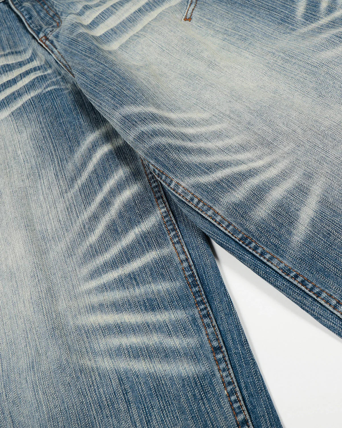 Acid Wash Whisker Bamboo Weave Jeans | LCDEGO Streetwear