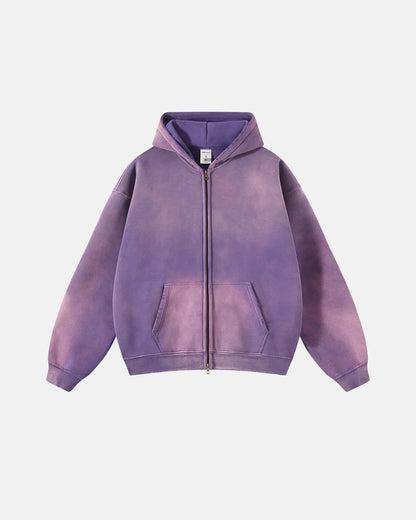 Acid Washed Zip Up Hoodies | LCDEGO Streetwear
