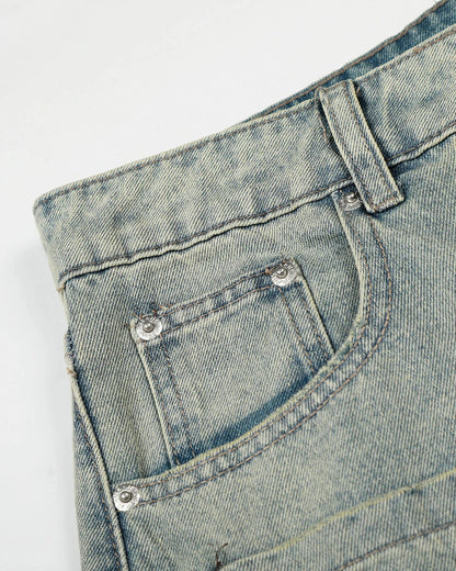 Acid Wash Rhinestone Baggy Jeans | LCDEGO Streetwear