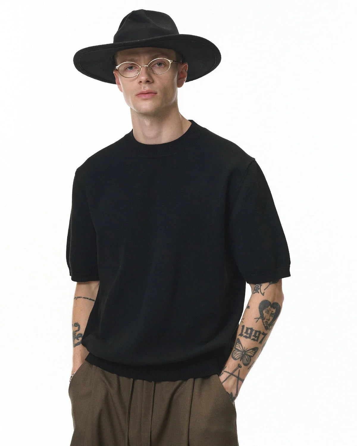 Knitwear Short-sleeved Crewneck Sweater | LCDEGO Streetwear