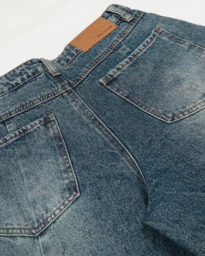 Whisker Acid Washed Barrel Jeans| LCDEGO Streetwear