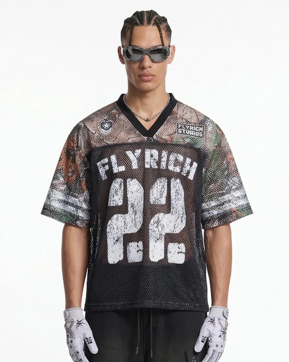 Camo Mesh Digital Print Jersey Tee | LCDEGO Streetwear