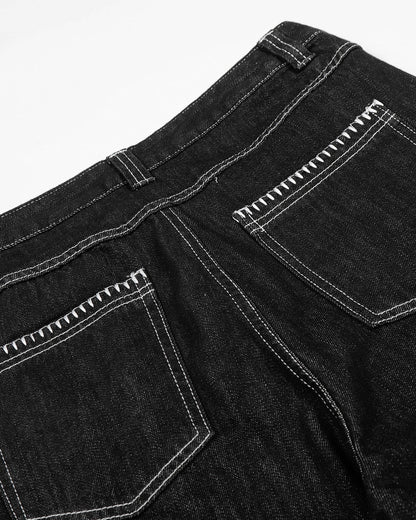 Button Fly Baggy Denim Jorts | LCDEGO streetwear