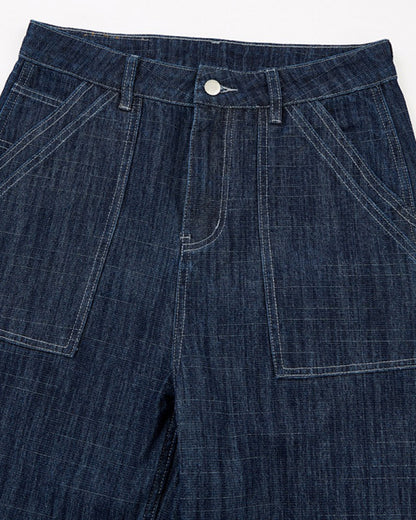 Dark Indigo Baggy Barrel Jeans | LCDEGO Streetwear
