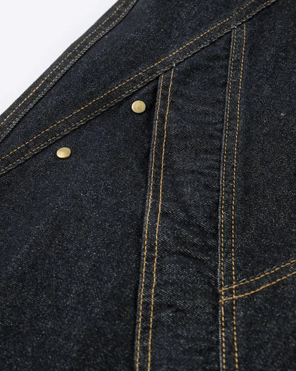 Stitching Button Up Baggy Jeans | LCDEGO Streetwear