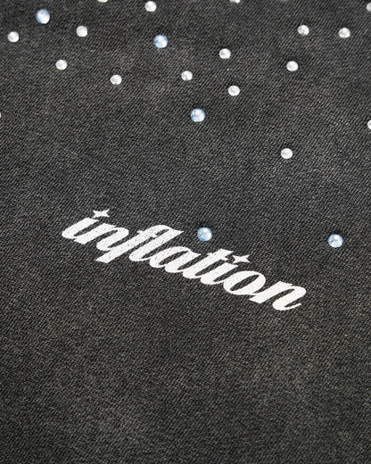 Distressed Washed Rhinestone Zip Up Hoodies | LCDEGO Streetwear