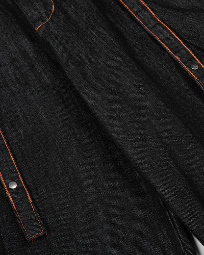 Contrast Stitch Raw Barrel Jeans | LCDEGO Streetwear