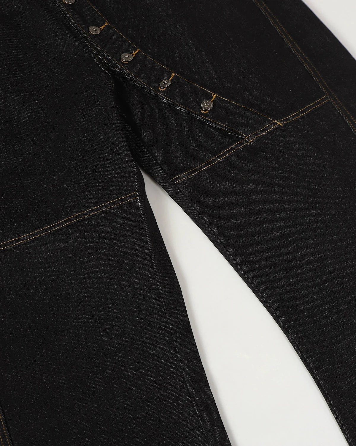 Buttons Up Raw Baggy Jeans | LCDEGO Streetwear