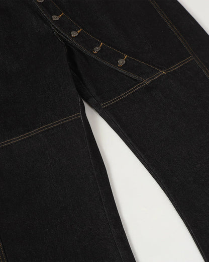 Buttons Up Raw Baggy Jeans | LCDEGO Streetwear