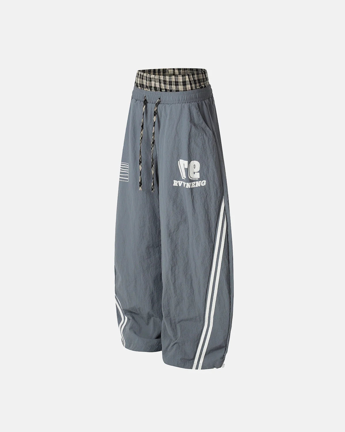 Plaid Double Waist Baggy Track Pants | LCDEGO Streetwear