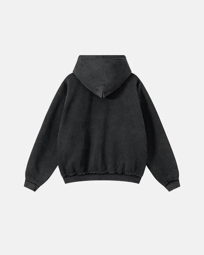 Graphic Ripped Washed Zip Up Hoodies | LCDEGO Streetwear
