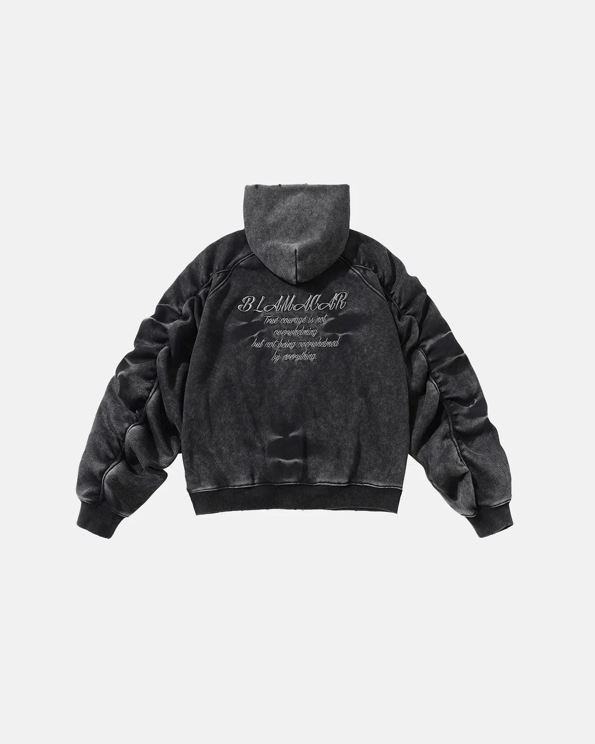 Acid Washed Embroidery Zip Up Hoodies | LCDEGO Streetwear