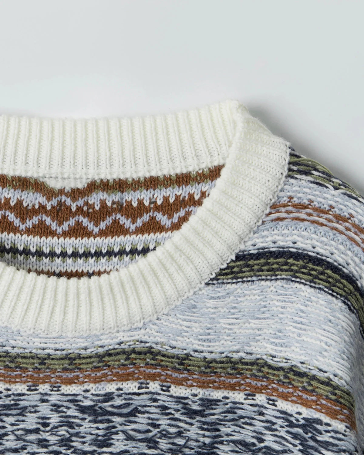 Round Neck Stripe  Jacquard Pullovers | LCDEGO Streetwear