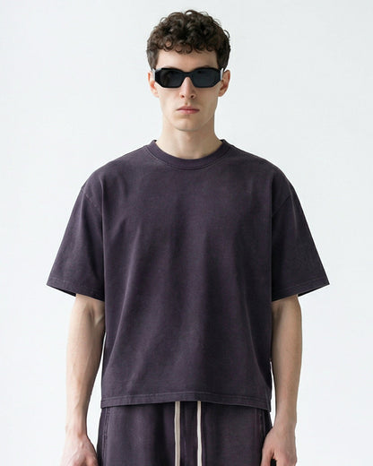 Snow Washed Heavyweight Boxy T-Shirt | LCDEGO Streetwear