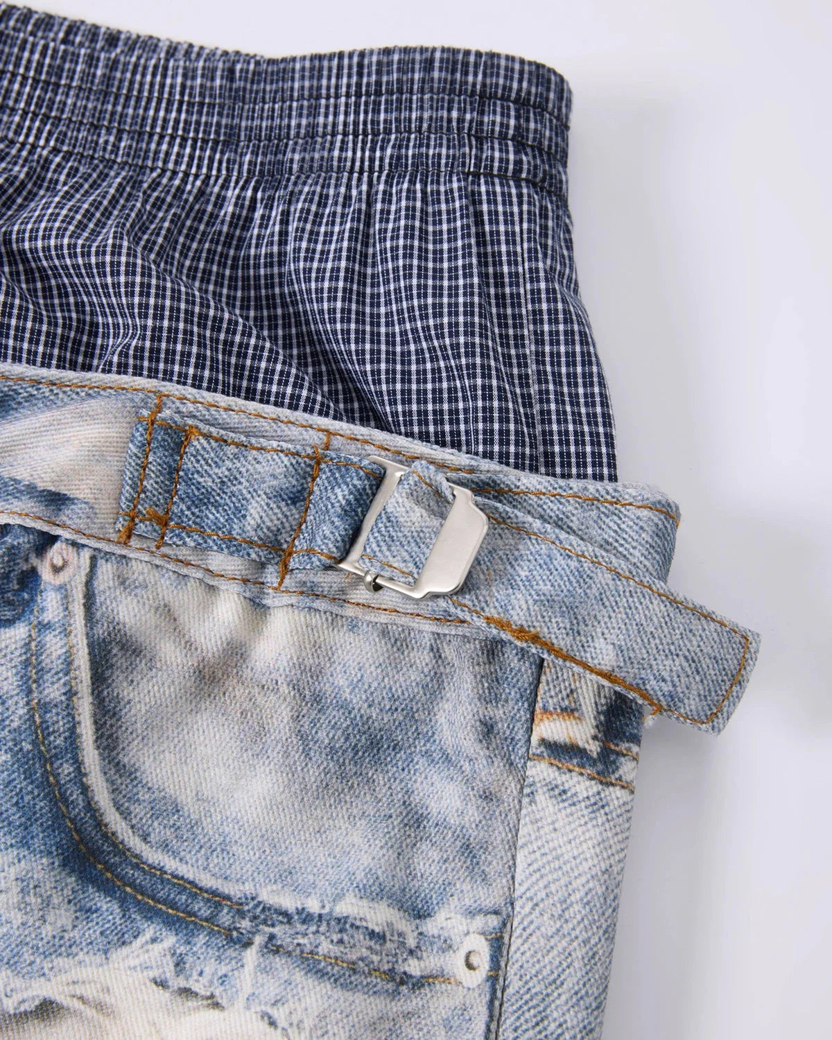 Layered Digital Print Baggy Jeans | LCDEGO Streetwear