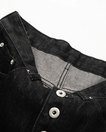 Raw Buttons Up Baggy Jeans | LCDEGO Streetwear