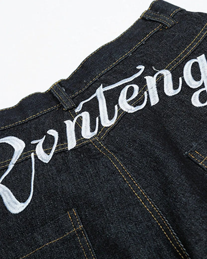 Stitching Multi Pockets Baggy Jeans | LCDEGO Streetwear