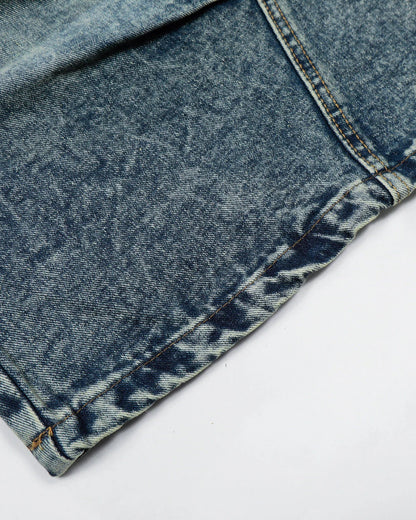 Studded Washed Long Baggy Jorts | LCDEGO Streetwear
