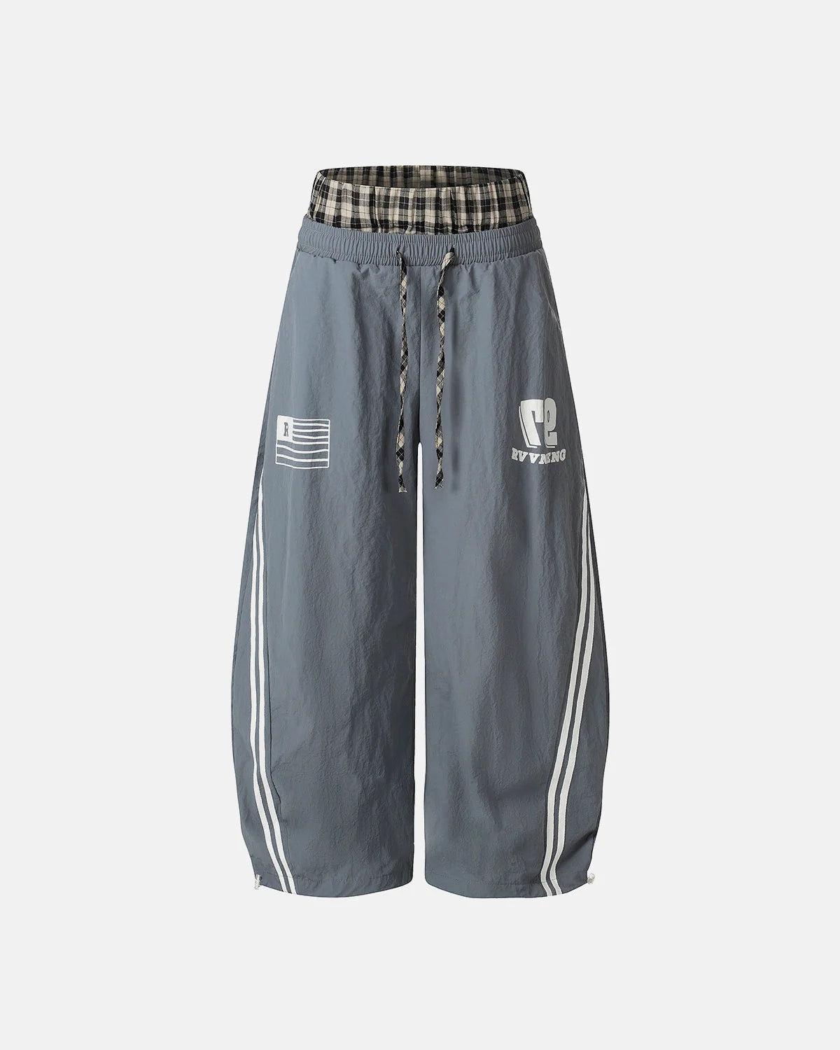 Plaid Double Waist Baggy Track Pants | LCDEGO Streetwear