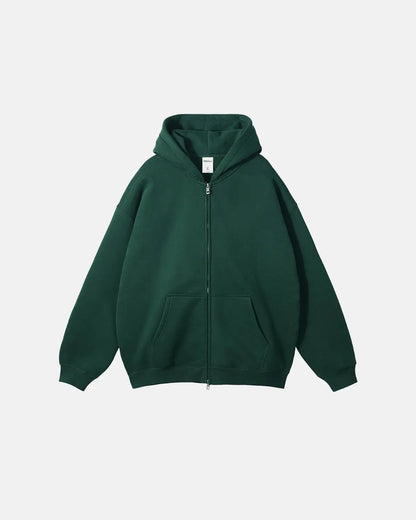 Fleece Double Zip Up Hoodies | LCDEGO Streetwear