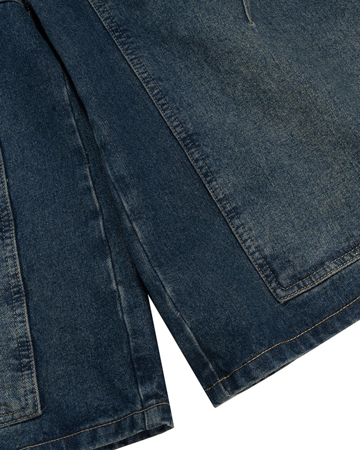 Indigo Washed Cargo Denim Jorts | LCDEGO Streetwear
