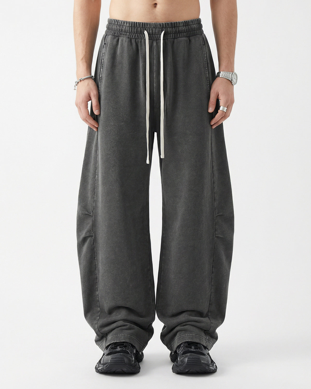 Distressed Acid Washed Barrel Sweatpant | LCDEGO Streetwear