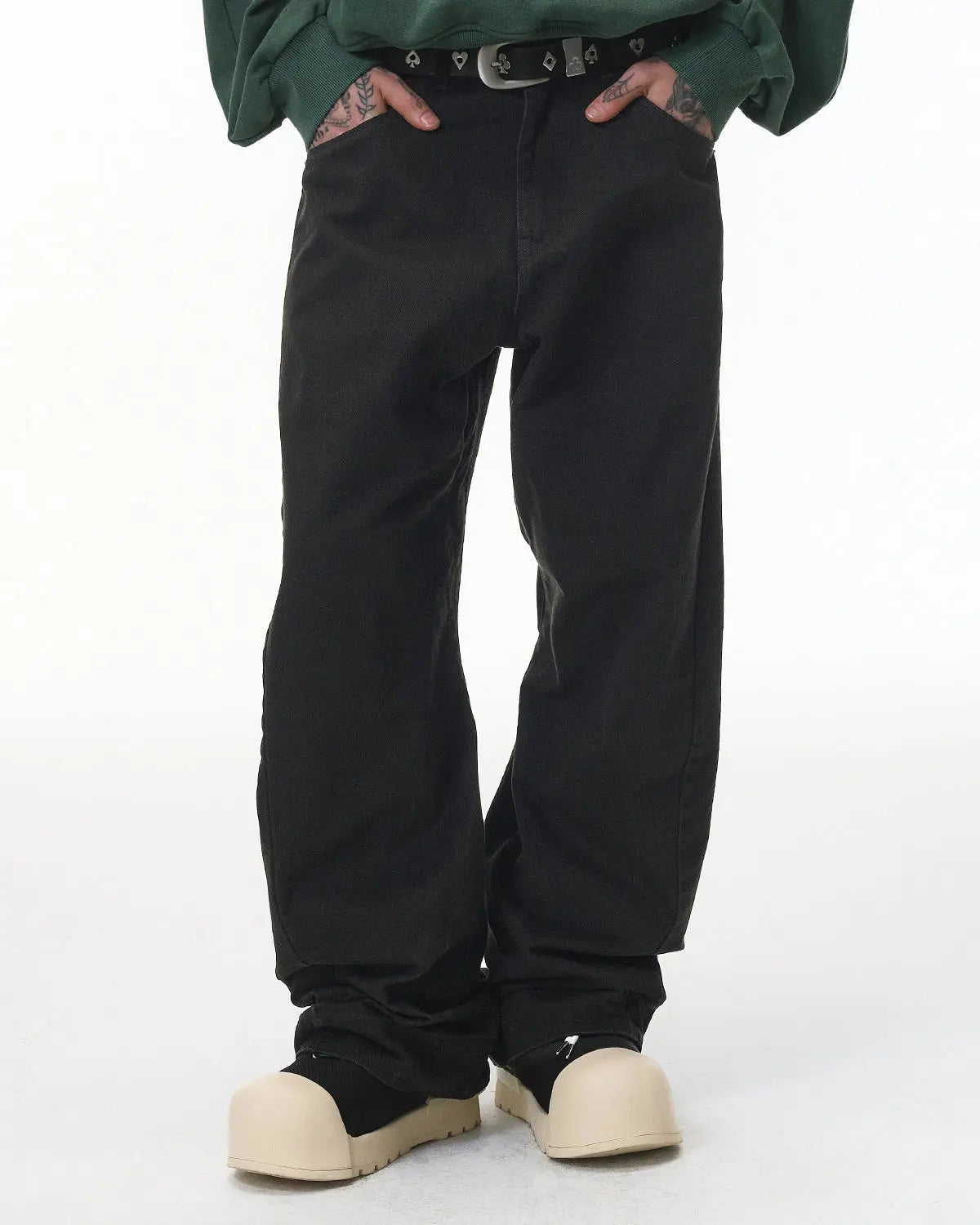 Stitching Flare Baggy Jeans | LCDEGO Streetwear