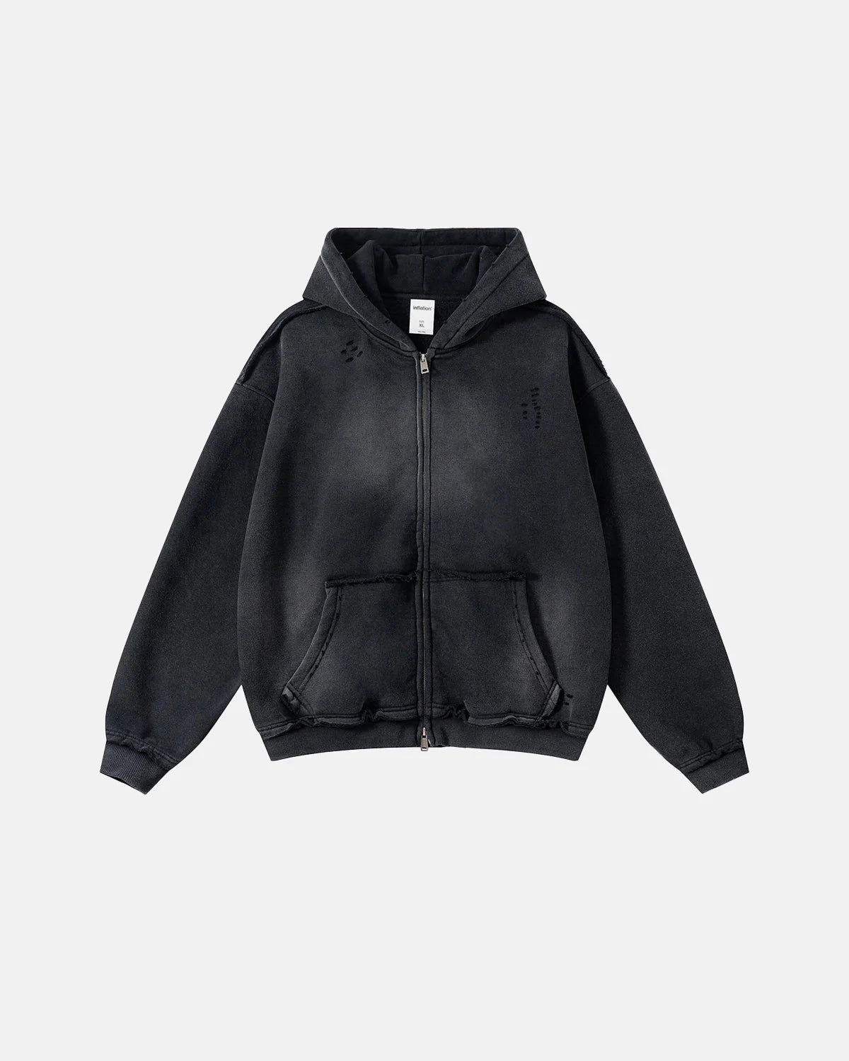 Monkey Wash Ripped Zip Up Hoodies | LCDEGO Streetwear