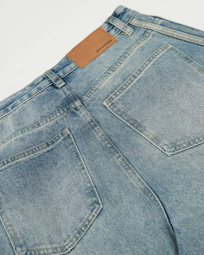 Acid Wash Striped Side Baggy Jeans | LCDEGO Streetwear