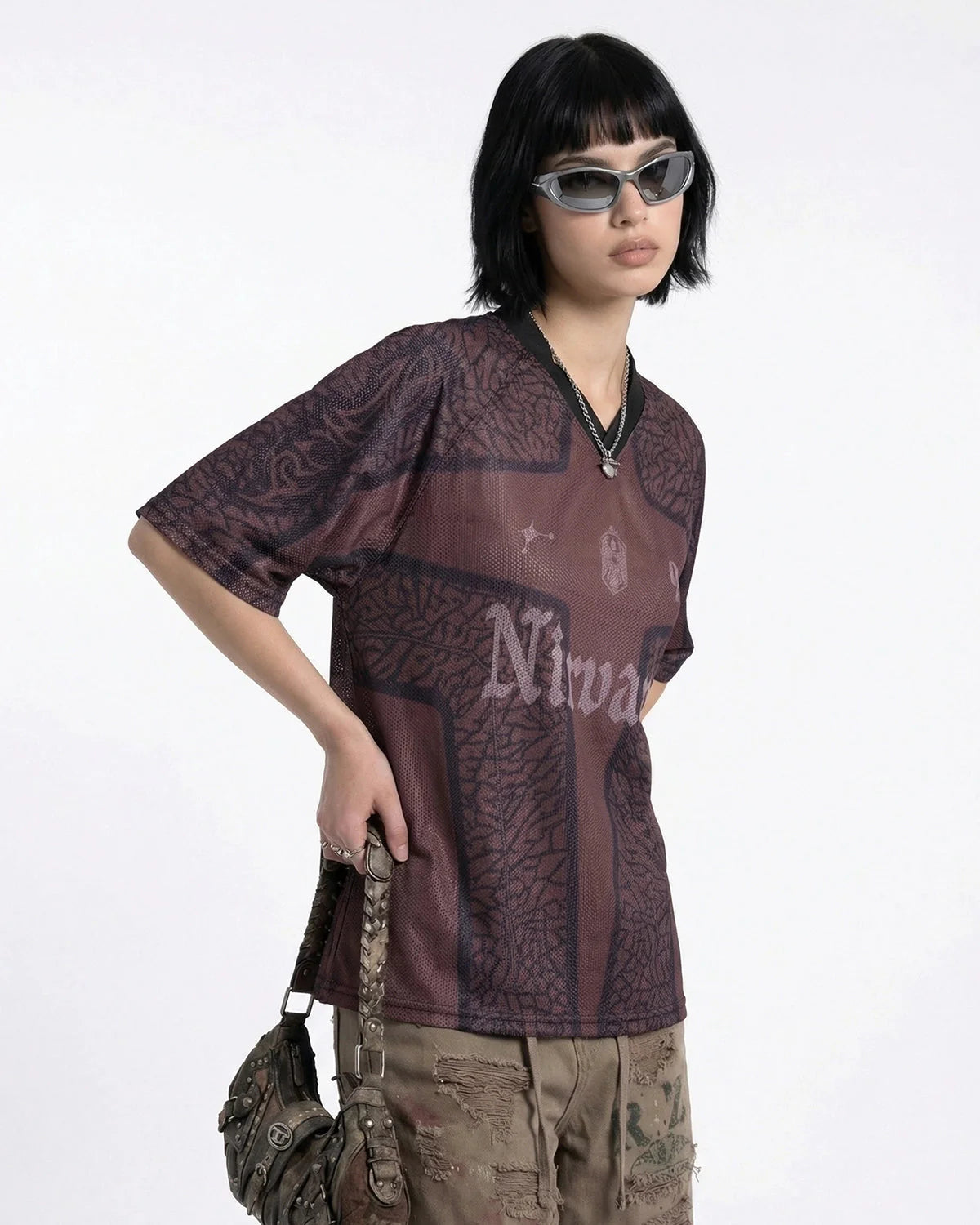 Tribal Pattern Mesh Jersey | LCDEGO Streetwear