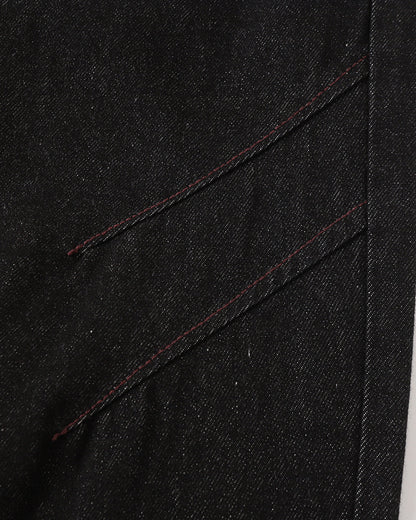 Stitching Deconstructed Raw Bootcut Jeans | LCDEGO Streetwear