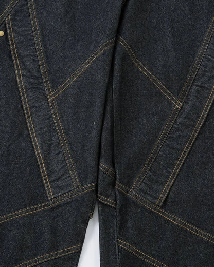 Stitching Button Up Baggy Jeans | LCDEGO Streetwear
