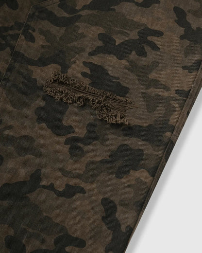 Camo Ripped Cargo Pants | LCDEGO Streetwear