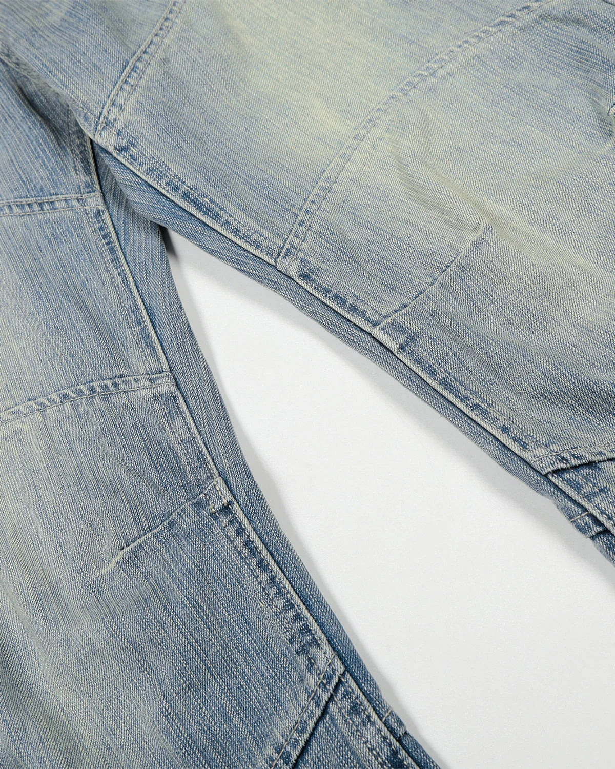 Stitching Bamboo Weave Bootcut Jeans | LCDEGO Streetwear