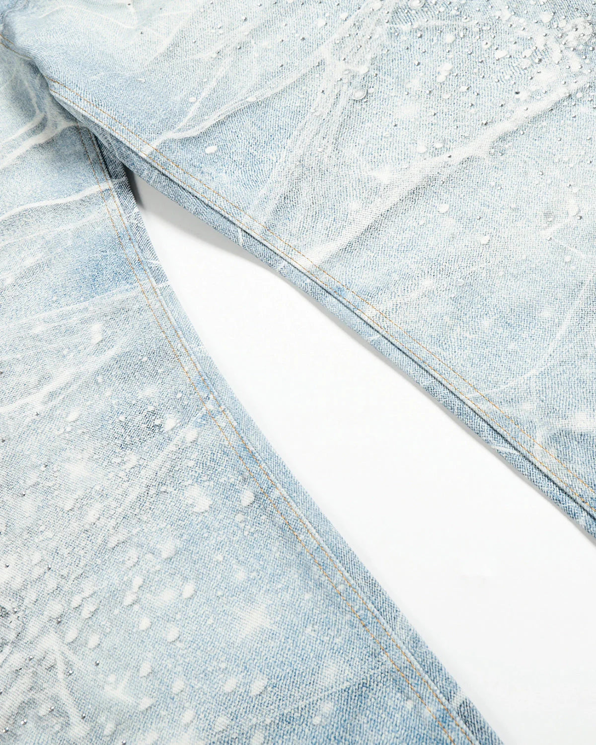 Rhinestone Lightning Baggy Barrel Jeans | LCDEGO Streetwear