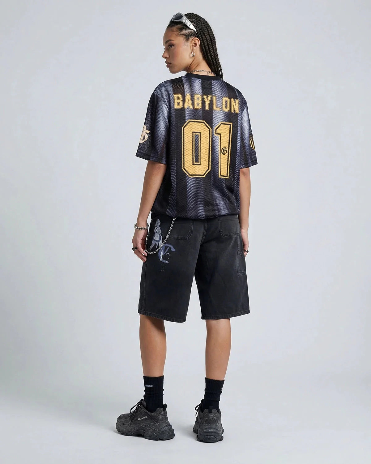Gradient Pattern Mesh Jersey | LCDEGO Streetwear