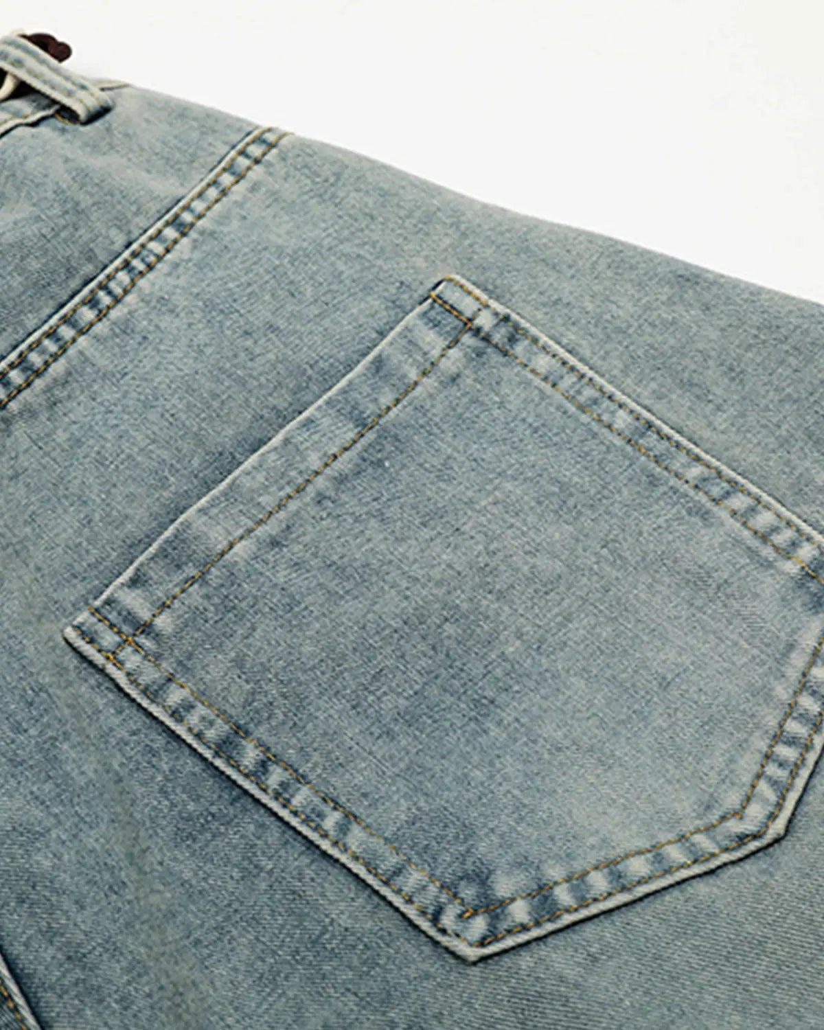 Acid Wash Stitching Baggy Jeans | LCDEGO Streetwear